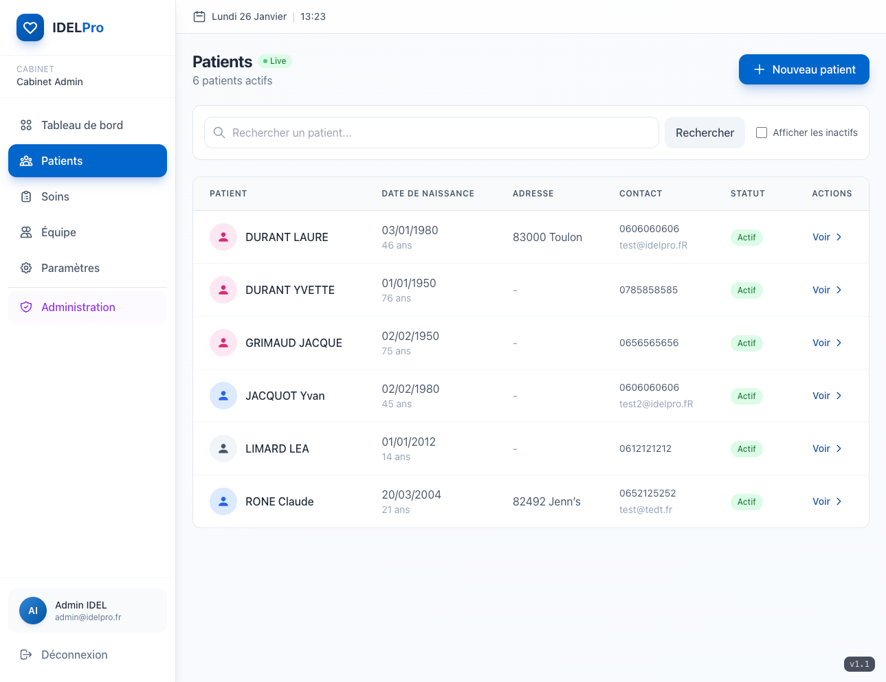 IDEL Pro - Application bureau